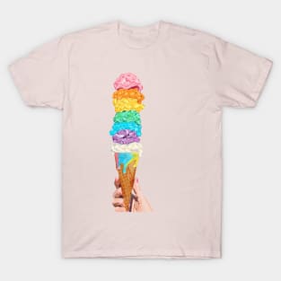 Ice cream lover - rainbow ice cream cone T-Shirt